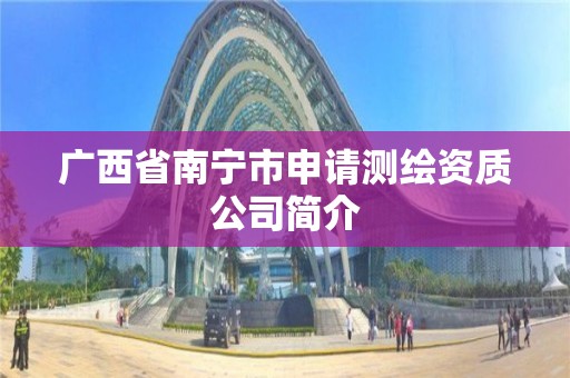 廣西省南寧市申請測繪資質公司簡介