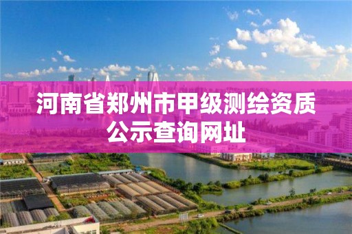 河南省鄭州市甲級測繪資質公示查詢網址