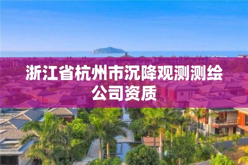 浙江省杭州市沉降觀測測繪公司資質(zhì)