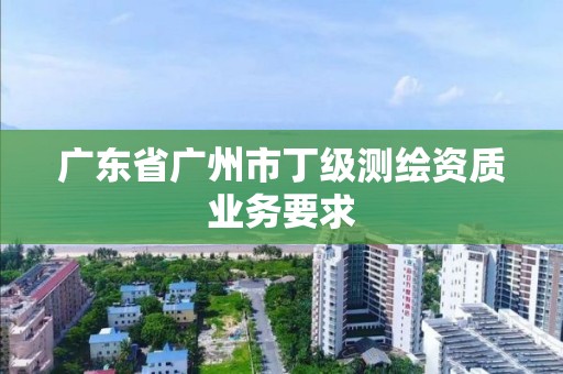 廣東省廣州市丁級測繪資質(zhì)業(yè)務(wù)要求