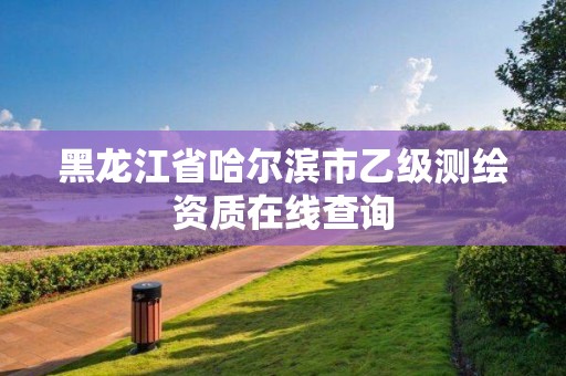 黑龍江省哈爾濱市乙級測繪資質在線查詢