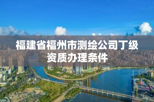 福建省福州市測繪公司丁級資質辦理條件