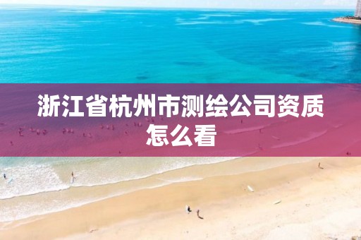 浙江省杭州市測繪公司資質怎么看