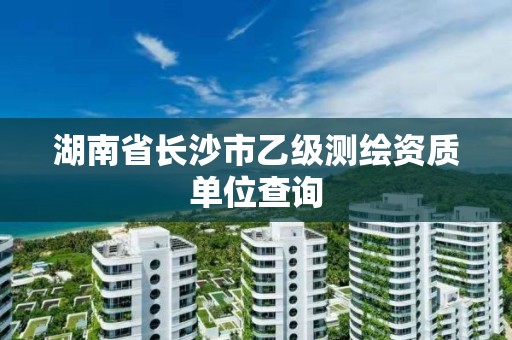 湖南省長沙市乙級測繪資質(zhì)單位查詢