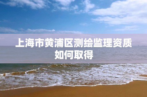 上海市黃浦區測繪監理資質如何取得