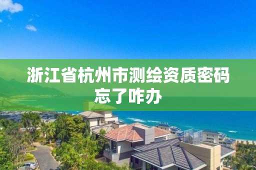 浙江省杭州市測(cè)繪資質(zhì)密碼忘了咋辦