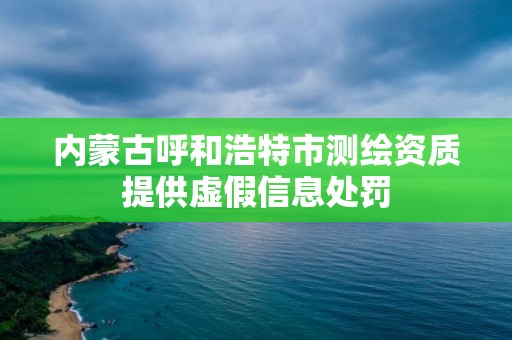 內蒙古呼和浩特市測繪資質提供虛假信息處罰