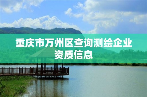 重慶市萬州區查詢測繪企業資質信息