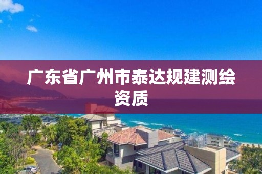 廣東省廣州市泰達規建測繪資質