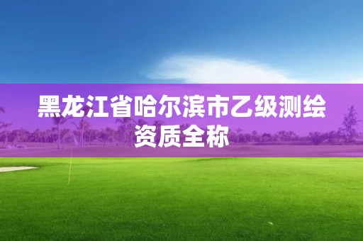 黑龍江省哈爾濱市乙級測繪資質全稱