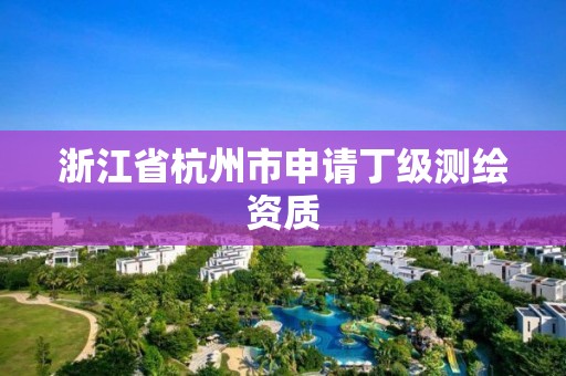 浙江省杭州市申請丁級測繪資質