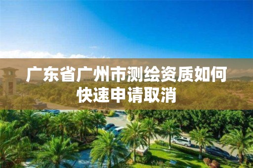 廣東省廣州市測繪資質如何快速申請取消