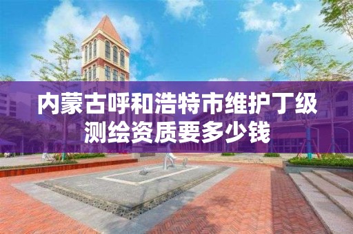 內蒙古呼和浩特市維護丁級測繪資質要多少錢