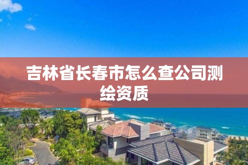 吉林省長春市怎么查公司測繪資質