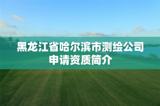 黑龍江省哈爾濱市測(cè)繪公司申請(qǐng)資質(zhì)簡(jiǎn)介