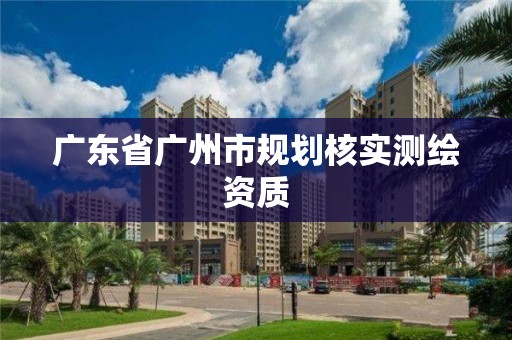 廣東省廣州市規劃核實測繪資質