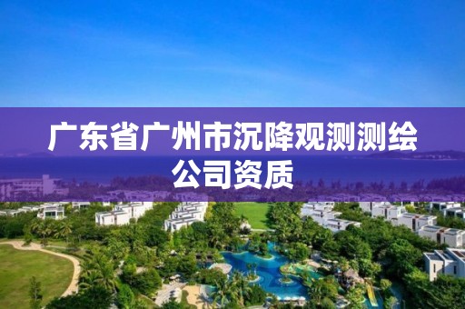 廣東省廣州市沉降觀測測繪公司資質