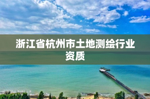 浙江省杭州市土地測繪行業資質