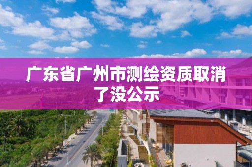 廣東省廣州市測繪資質取消了沒公示