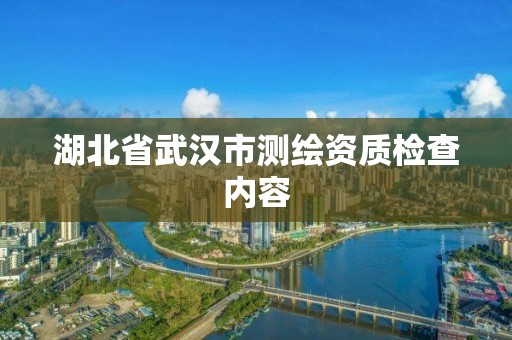 湖北省武漢市測繪資質檢查內容