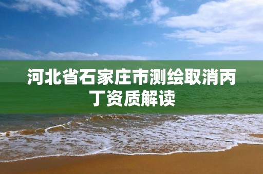 河北省石家莊市測繪取消丙丁資質解讀