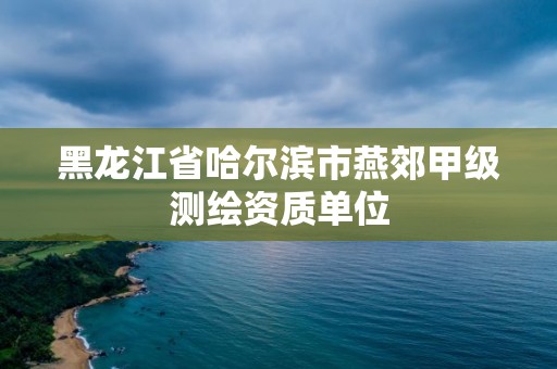 黑龍江省哈爾濱市燕郊甲級測繪資質(zhì)單位