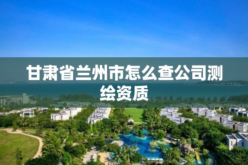 甘肅省蘭州市怎么查公司測繪資質