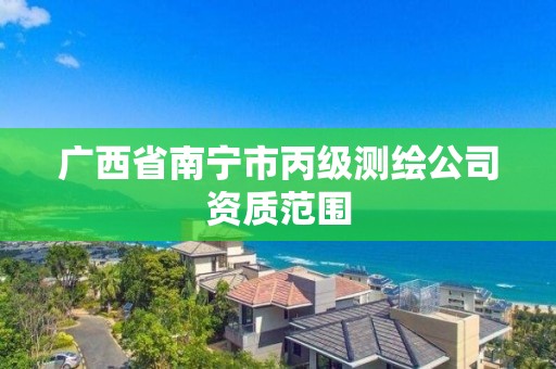 廣西省南寧市丙級測繪公司資質范圍