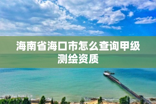 海南省海口市怎么查詢甲級測繪資質