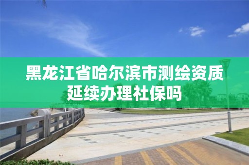 黑龍江省哈爾濱市測繪資質延續辦理社保嗎