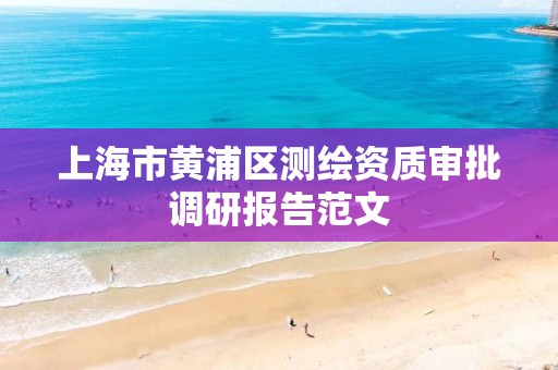 上海市黃浦區測繪資質審批調研報告范文