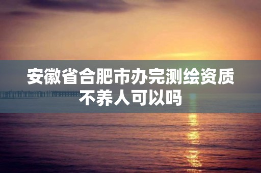 安徽省合肥市辦完測繪資質不養人可以嗎