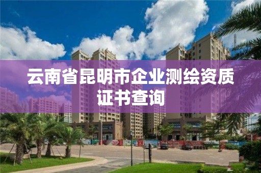 云南省昆明市企業(yè)測繪資質證書查詢