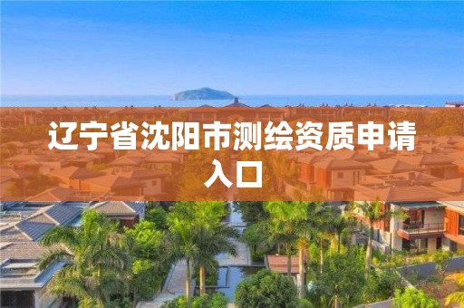 遼寧省沈陽(yáng)市測(cè)繪資質(zhì)申請(qǐng)入口