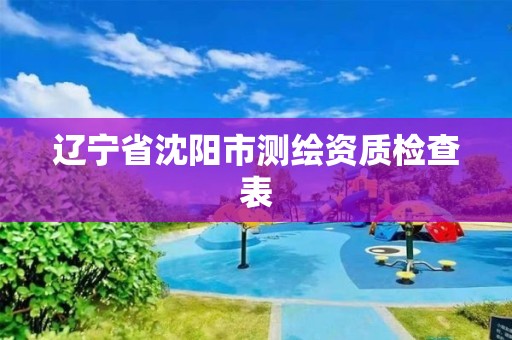 遼寧省沈陽市測繪資質(zhì)檢查表