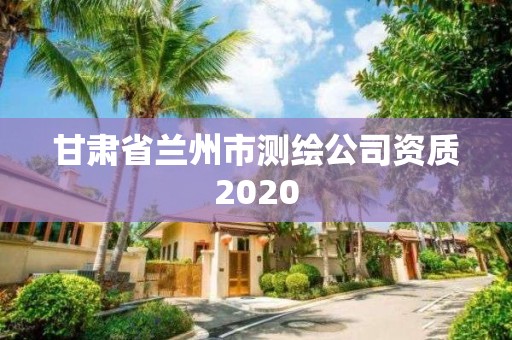 甘肅省蘭州市測繪公司資質2020