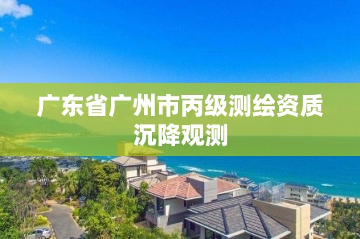 廣東省廣州市丙級測繪資質(zhì)沉降觀測