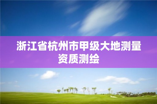 浙江省杭州市甲級大地測量資質測繪