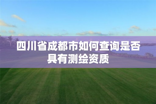 四川省成都市如何查詢是否具有測繪資質