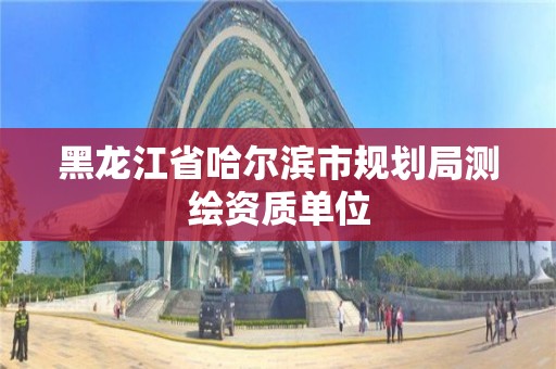 黑龍江省哈爾濱市規劃局測繪資質單位