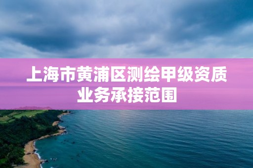 上海市黃浦區測繪甲級資質業務承接范圍