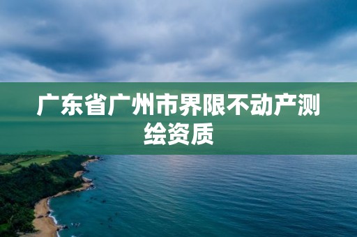 廣東省廣州市界限不動(dòng)產(chǎn)測(cè)繪資質(zhì)