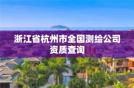 浙江省杭州市全國測繪公司資質查詢