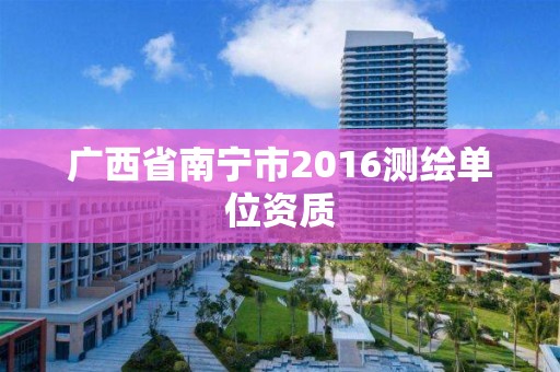 廣西省南寧市2016測繪單位資質