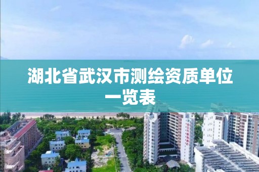 湖北省武漢市測繪資質(zhì)單位一覽表