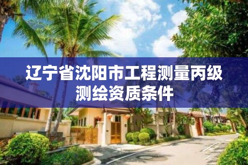 遼寧省沈陽市工程測量丙級測繪資質條件