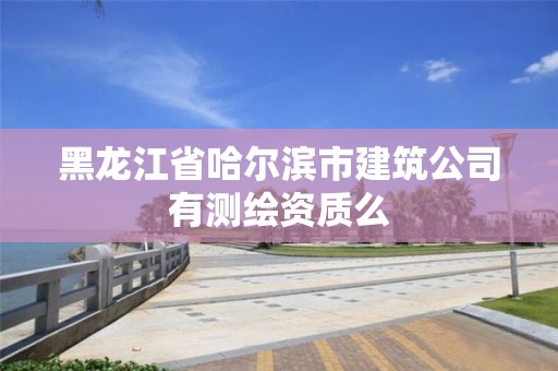 黑龍江省哈爾濱市建筑公司有測(cè)繪資質(zhì)么