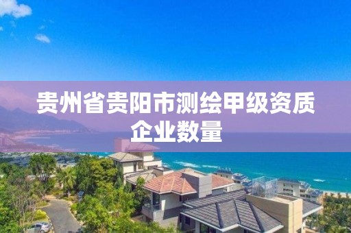 貴州省貴陽市測繪甲級資質企業數量