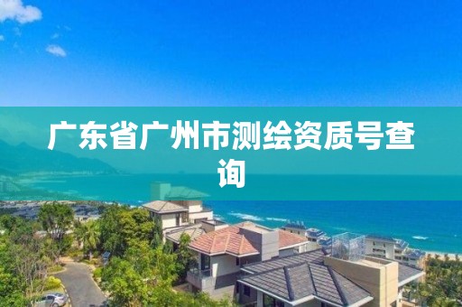 廣東省廣州市測繪資質(zhì)號查詢