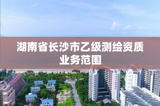 湖南省長沙市乙級測繪資質業務范圍